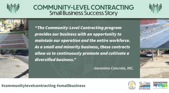 Small business success story, quote from Geronimo Concrete