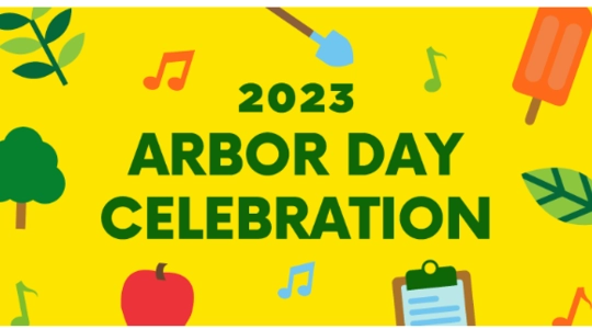 arbor day 2023 celebration picture with bright colors.