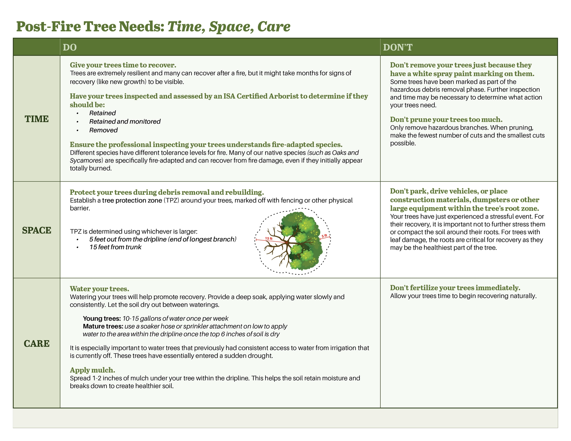 Post Fire Tree Care
