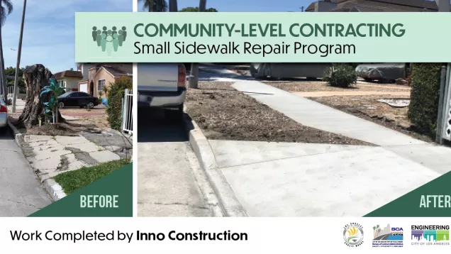 Work completed through Community-Level Contracting Sidewalk Repair Program