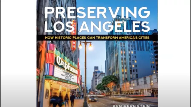 Cover of Preserving Los Angeles book with Orpheum Theater and streetscape