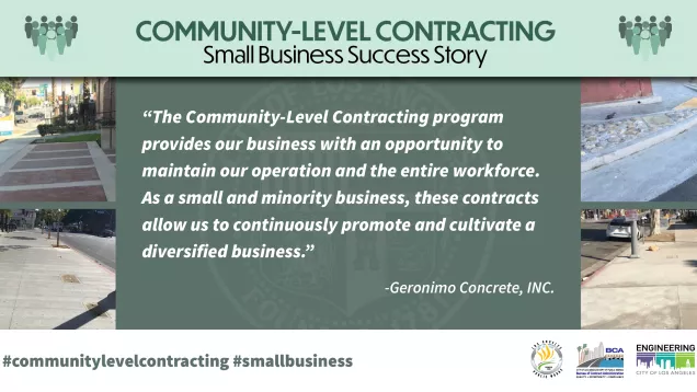 Small business success story, quote from Geronimo Concrete