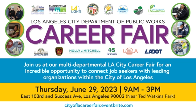 Career Fair with city logos. 