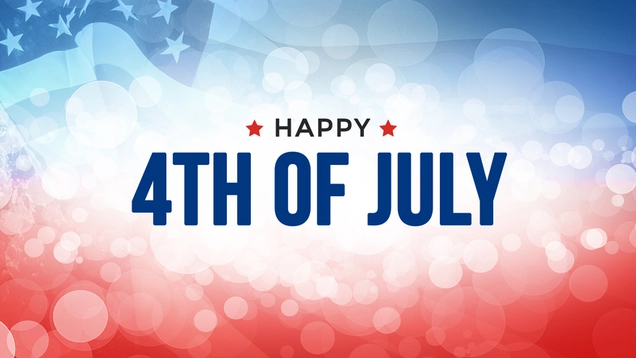 Happy 4th of July. Red, White, and Blue colors.